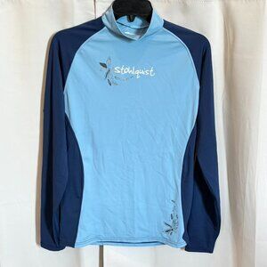 Stohlquist Womens Rashguard Top Size XL Blue Stretch Beachy Surf Floral 18744